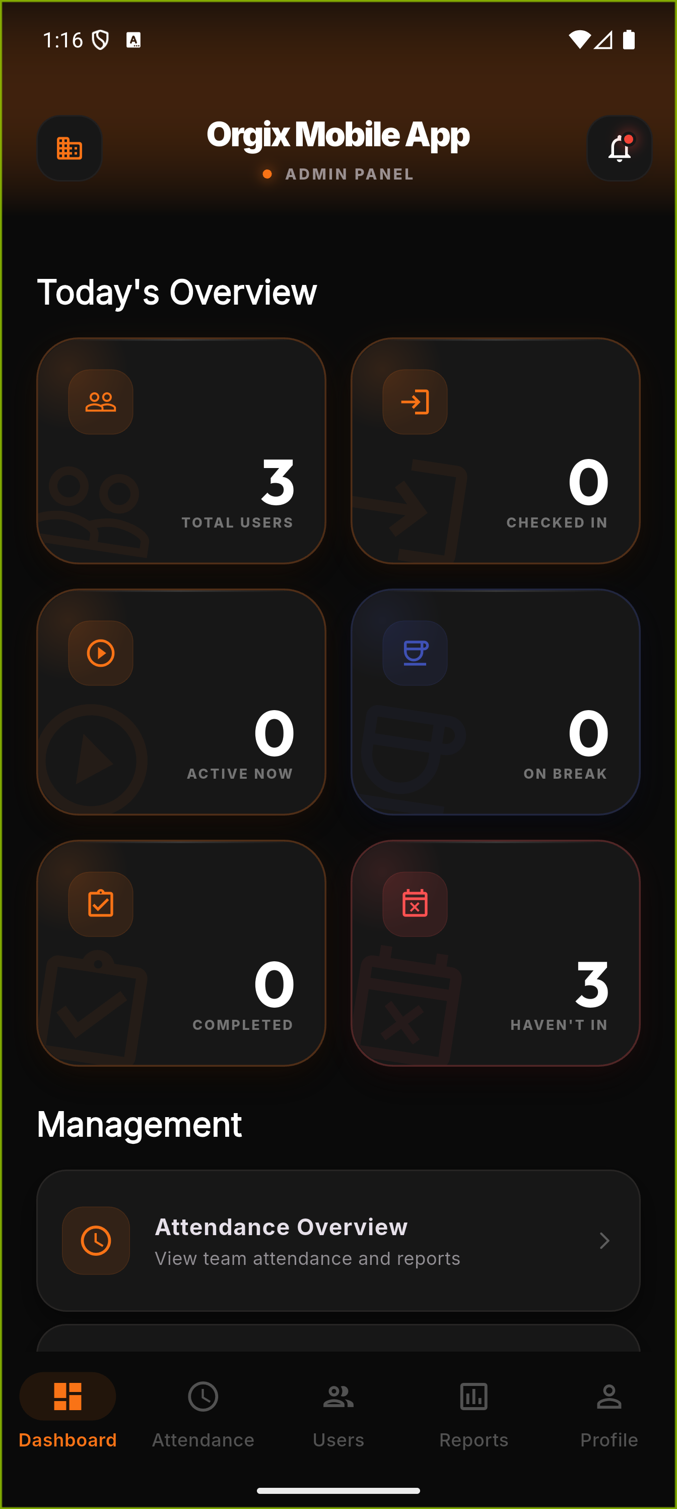 Orgix mobile app